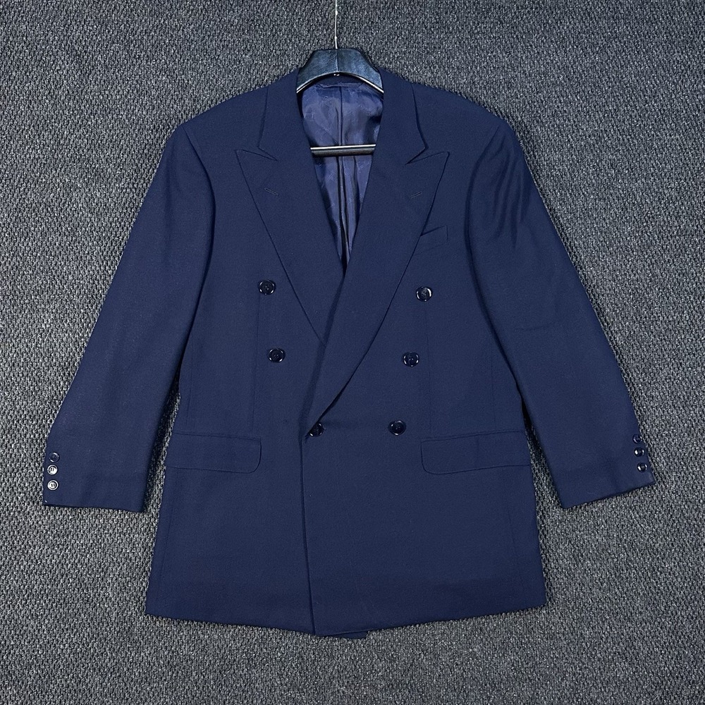 Vintage Emilio Pucci by Ermenegildo Zegna Blazer 41R Navy Wool DB Italy 70's